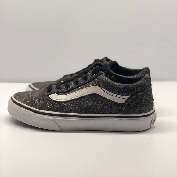 Girls size 2 Vans Iridescent Black shoes - Picture 4 of 5